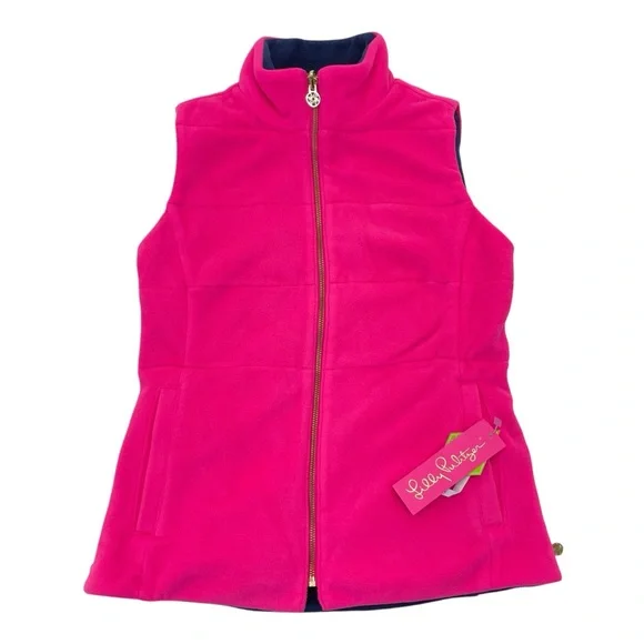 NWT Lilly Pulitzer Brooklee Reversible Vest Small Pink/Navy - Picture 12 of 16